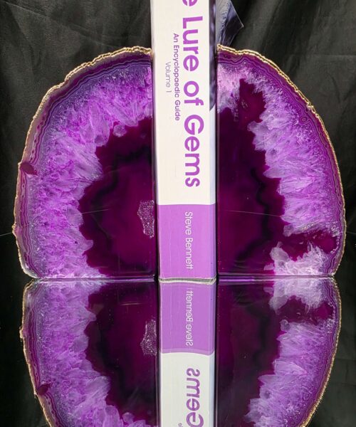 Pink Agate 24ct Gold Edge Microcrystalline Quartz Premium Bookends 1 Ornament Handpicked Size 2.245kg H15xW18xD6cm - Image 5