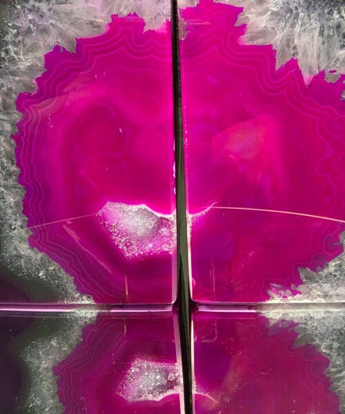 Pink Agate 24ct Gold Edge Microcrystalline Quartz Premium Bookends 3 Ornament Handpicked Size 2.371kg H16.5xW21.5xD6cm - Image 14