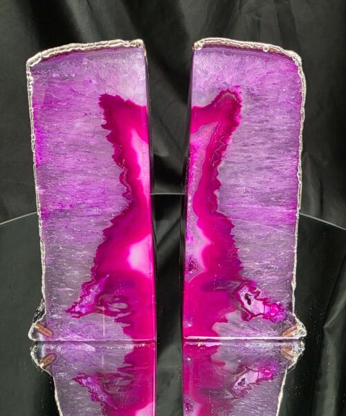 Pink Agate Silver Edge Microcrystalline Quartz Premium Bookends 1 Ornament Handpicked Size 2.673kg H15xW17xD6.5cm - Image 13