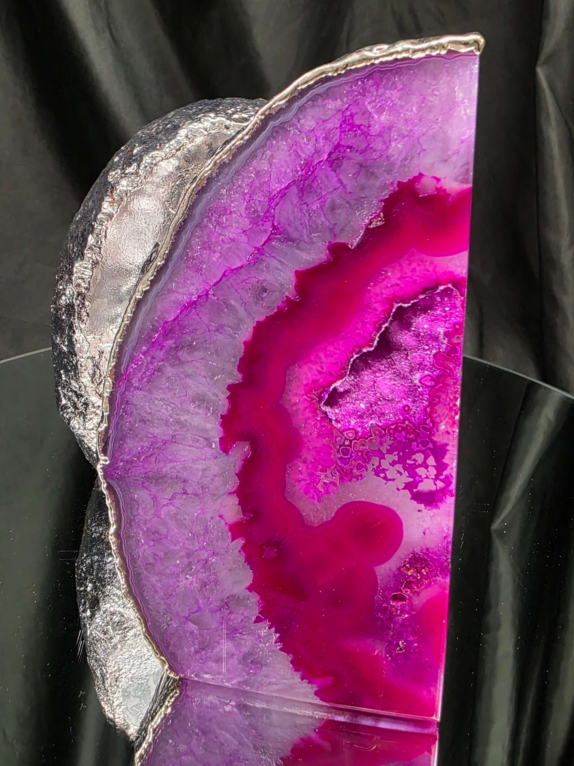 Pink Agate Silver Edge Microcrystalline Quartz Premium Bookends 1 Ornament Handpicked Size 2.673kg H15xW17xD6.5cm - Image 14