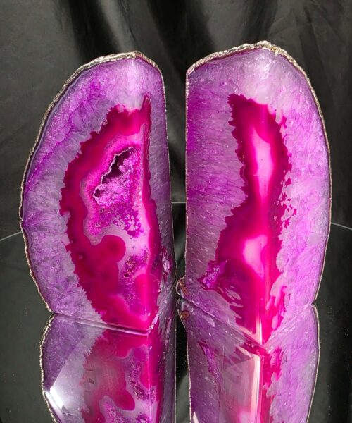 Pink Agate Silver Edge Microcrystalline Quartz Premium Bookends 1 Ornament Handpicked Size 2.673kg H15xW17xD6.5cm - Image 15