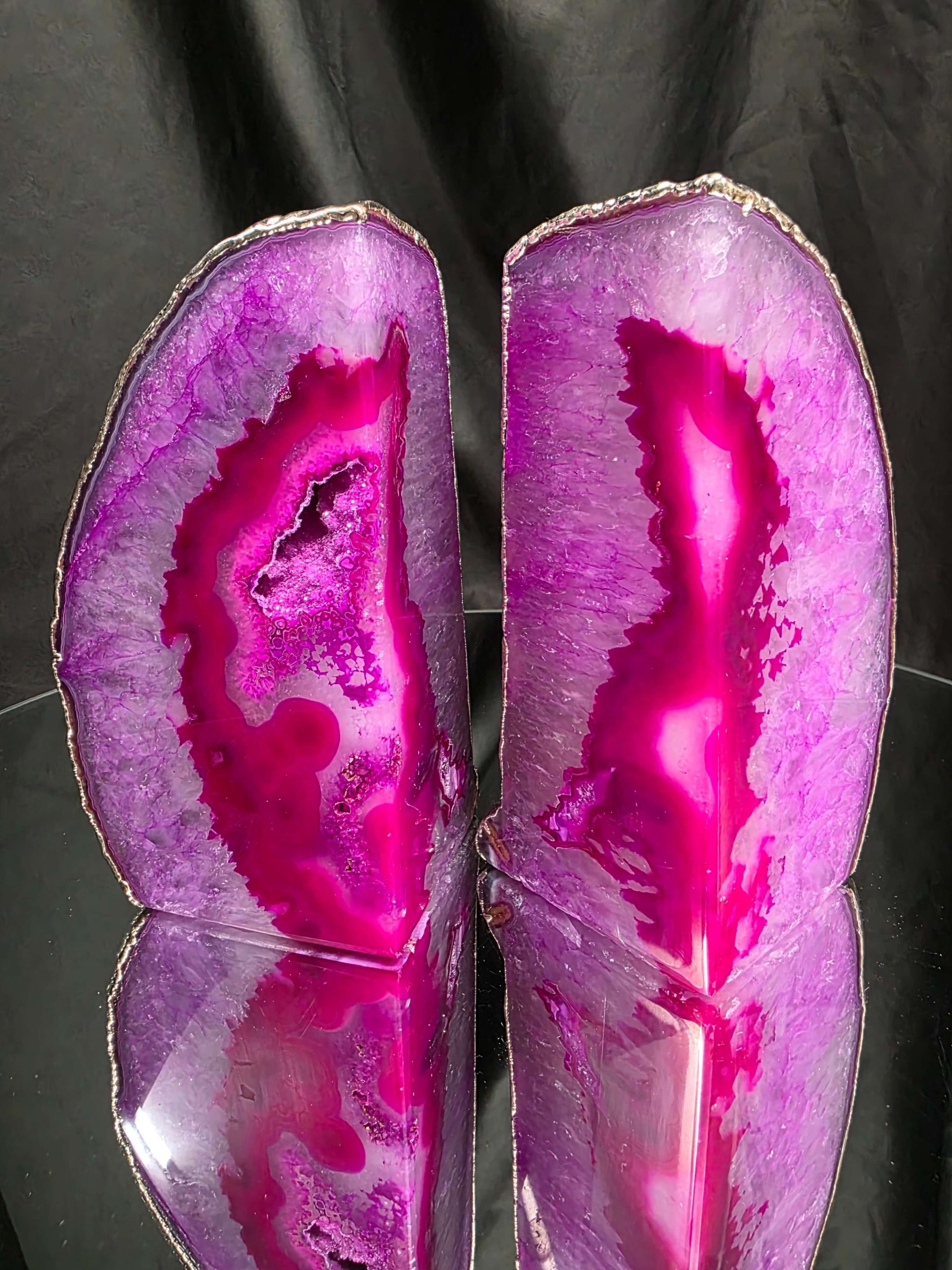 Pink Agate Silver Edge Microcrystalline Quartz Premium Bookends 1 Ornament Handpicked Size 2.673kg H15xW17xD6.5cm - Image 15
