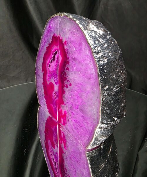 Pink Agate Silver Edge Microcrystalline Quartz Premium Bookends 1 Ornament Handpicked Size 2.673kg H15xW17xD6.5cm - Image 4