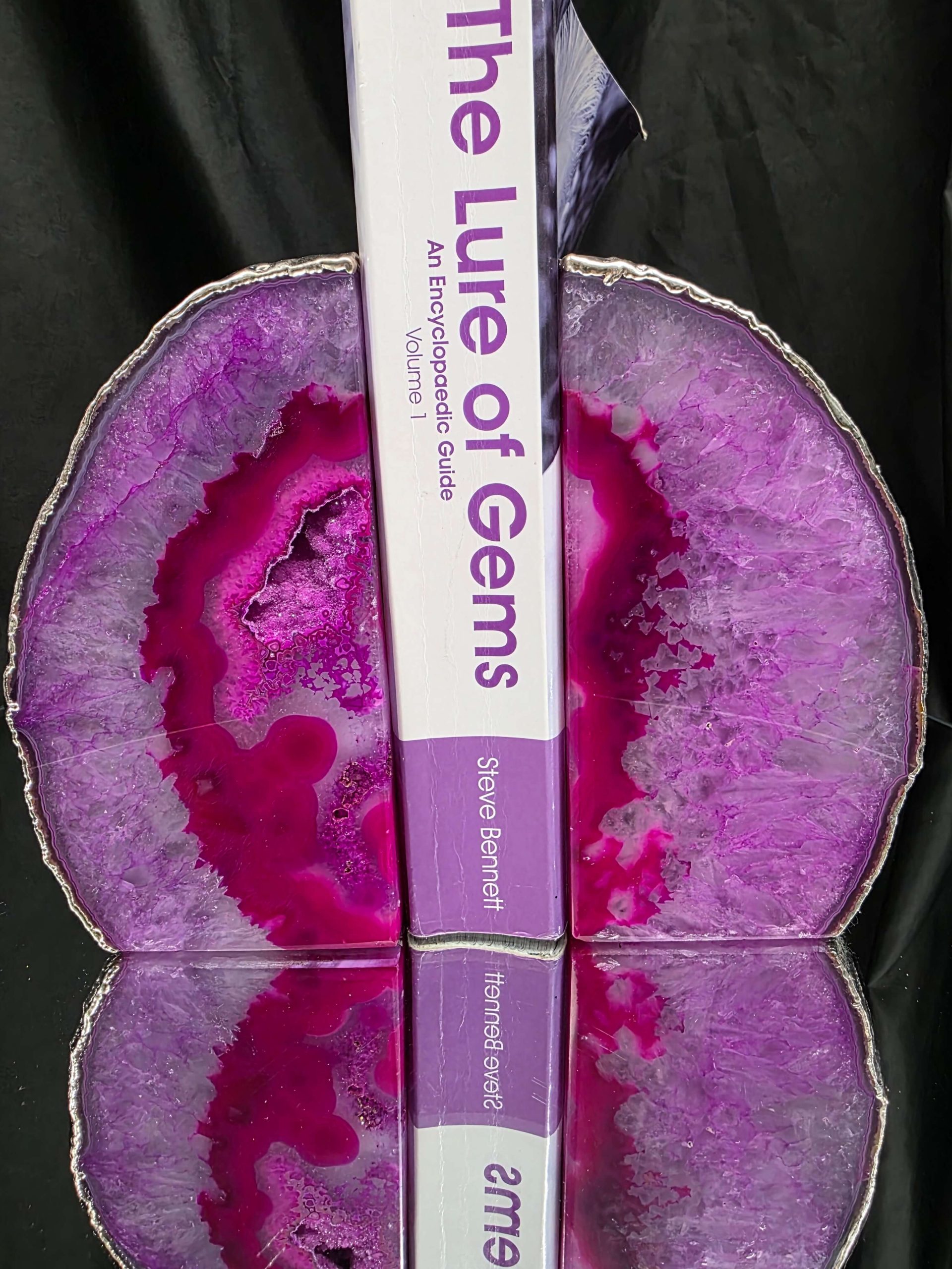 Pink Agate Silver Edge Microcrystalline Quartz Premium Bookends 1 Ornament Handpicked Size 2.673kg H15xW17xD6.5cm - Image 5