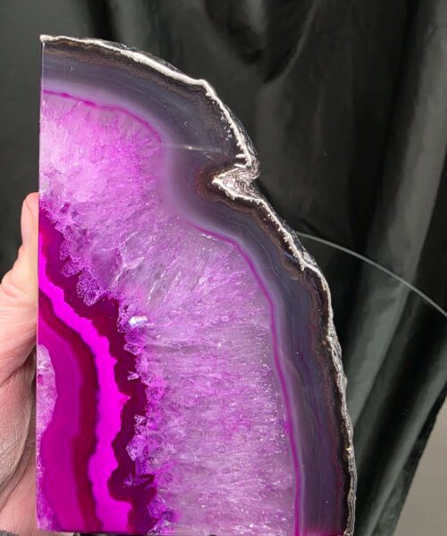 Pink Agate Silver Edge Microcrystalline Quartz Premium Bookends 2 Ornament Handpicked Size 2.028kg H13xW16xD8cm - Image 11