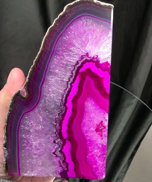 Pink Agate Silver Edge Microcrystalline Quartz Premium Bookends 2 Ornament Handpicked Size 2.028kg H13xW16xD8cm - Image 12