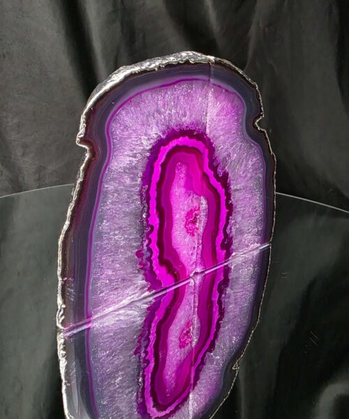 Pink Agate Silver Edge Microcrystalline Quartz Premium Bookends 2 Ornament Handpicked Size 2.028kg H13xW16xD8cm - Image 3
