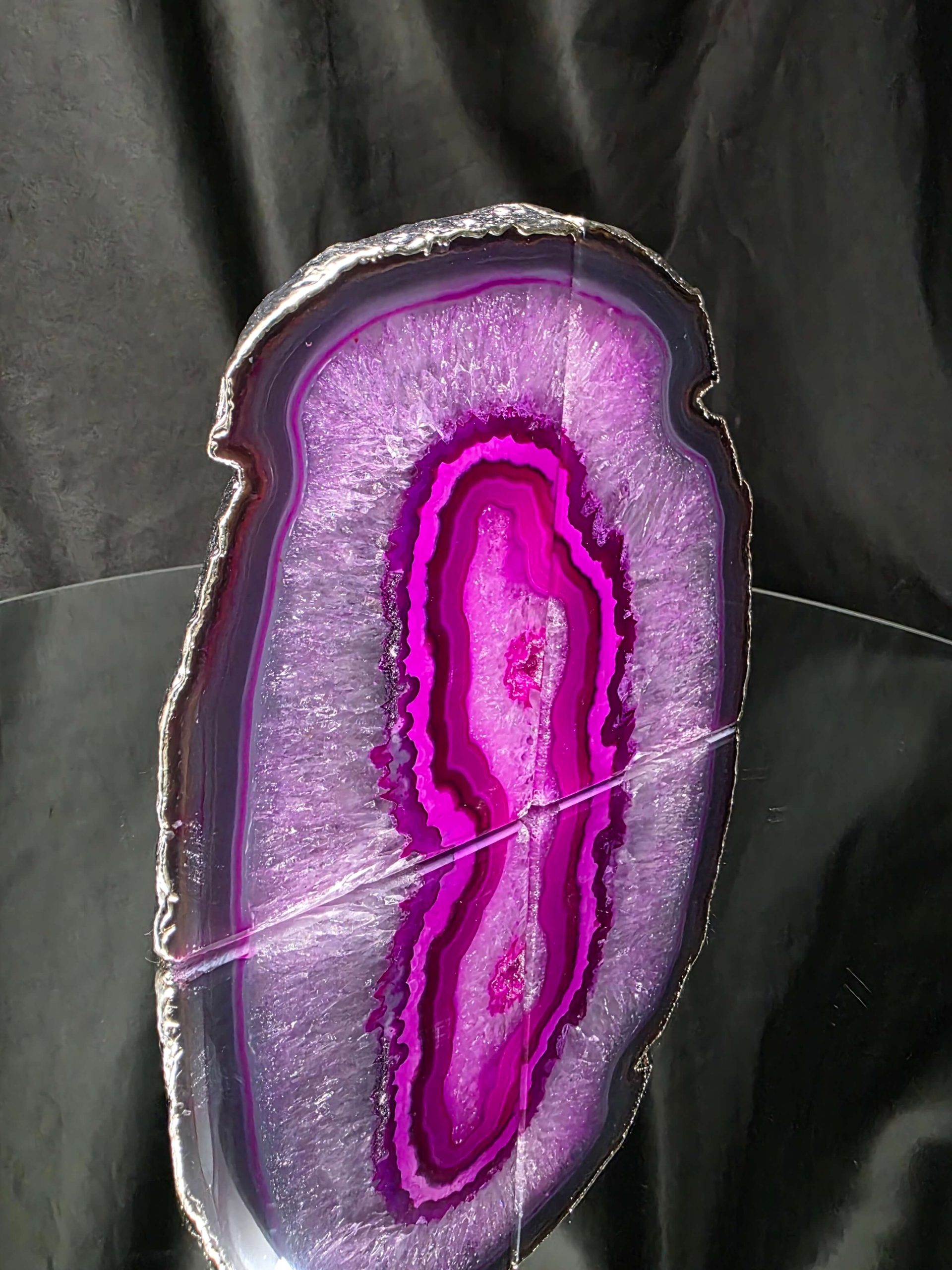 Pink Agate Silver Edge Microcrystalline Quartz Premium Bookends 2 Ornament Handpicked Size 2.028kg H13xW16xD8cm - Image 3