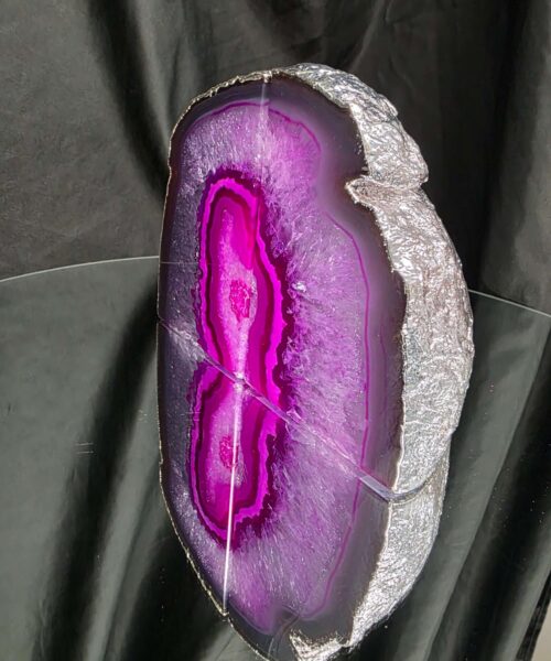 Pink Agate Silver Edge Microcrystalline Quartz Premium Bookends 2 Ornament Handpicked Size 2.028kg H13xW16xD8cm - Image 4