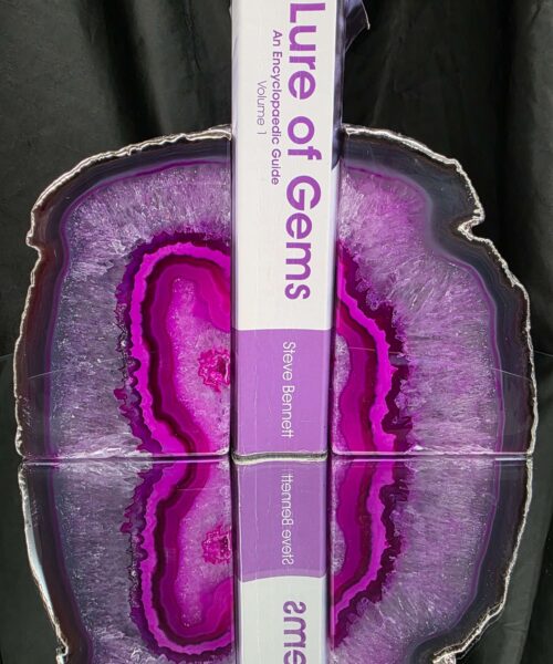 Pink Agate Silver Edge Microcrystalline Quartz Premium Bookends 2 Ornament Handpicked Size 2.028kg H13xW16xD8cm - Image 5