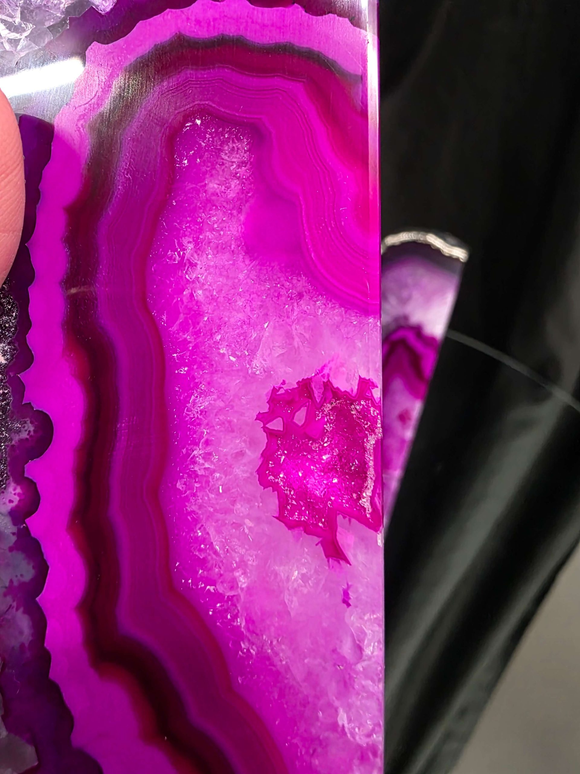 Pink Agate Silver Edge Microcrystalline Quartz Premium Bookends 2 Ornament Handpicked Size 2.028kg H13xW16xD8cm - Image 10