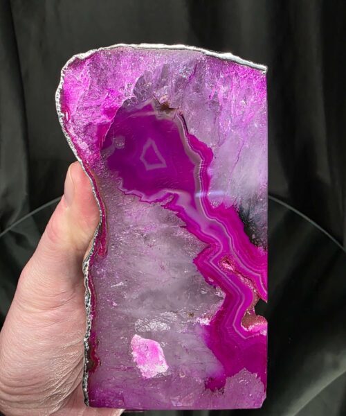 Pink Agate Silver Edge Microcrystalline Quartz Premium Bookends 3 Ornament Handpicked Size 2.103kg H11xW16xD7cm - Image 12