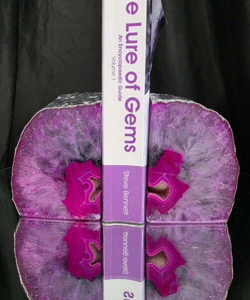 Pink Agate Silver Edge Microcrystalline Quartz Premium Bookends 3 Ornament Handpicked Size 2.103kg H11xW16xD7cm - Image 5