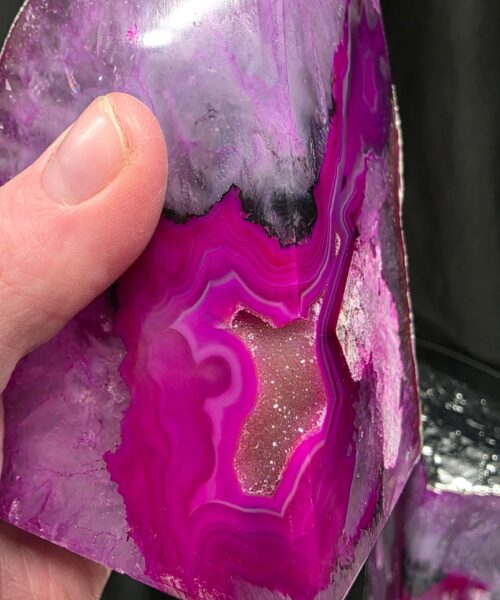 Pink Agate Silver Edge Microcrystalline Quartz Premium Bookends 3 Ornament Handpicked Size 2.103kg H11xW16xD7cm - Image 10
