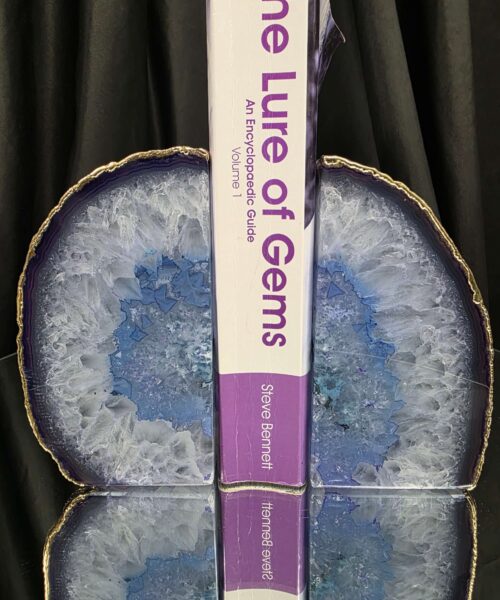 Purple Agate 24ct Gold Edge Microcrystalline Quartz Premium Bookends 1 Ornament Handpicked Size 2.001kg H14xW15xD7cm - Image 5