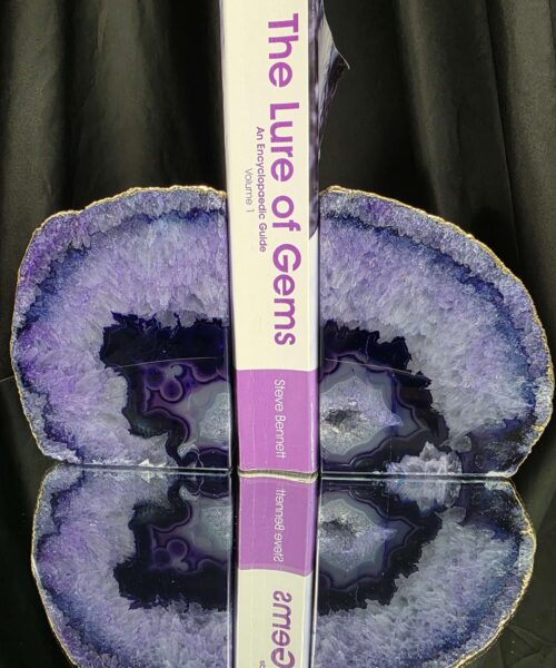 Purple Agate 24ct Gold Edge Microcrystalline Quartz Premium Bookends 3 Ornament Handpicked Size 2.004kg H13xW20xD7cm - Image 5