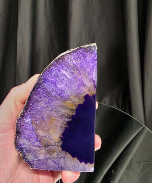 Purple Agate Silver Edge Microcrystalline Quartz Premium Bookends 1 Ornament Handpicked Size 1.578kg H11xW17xD7cm - Image 11