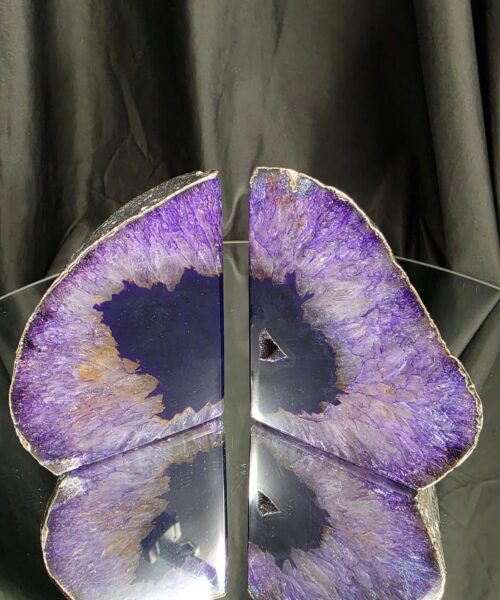 Purple Agate Silver Edge Microcrystalline Quartz Premium Bookends 1 Ornament Handpicked Size 1.578kg H11xW17xD7cm - Image 12