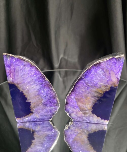 Purple Agate Silver Edge Microcrystalline Quartz Premium Bookends 1 Ornament Handpicked Size 1.578kg H11xW17xD7cm - Image 13