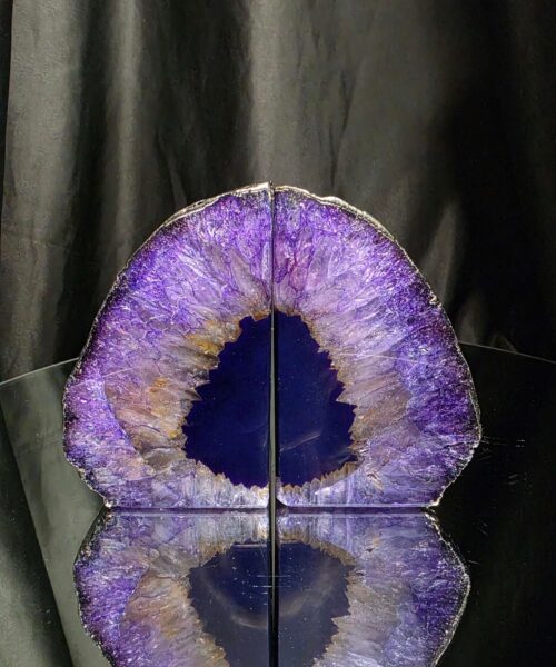 Purple Agate Silver Edge Microcrystalline Quartz Premium Bookends 1 Ornament Handpicked Size 1.578kg H11xW17xD7cm - Image 16
