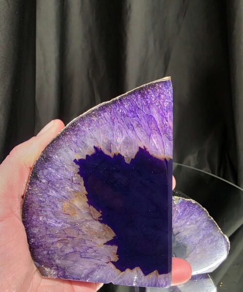 Purple Agate Silver Edge Microcrystalline Quartz Premium Bookends 1 Ornament Handpicked Size 1.578kg H11xW17xD7cm - Image 8