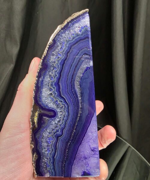 Purple Agate Silver Edge Microcrystalline Quartz Premium Bookends 2 Ornament Handpicked Size 1.614kg H13xW18xD5cm - Image 11