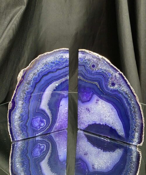 Purple Agate Silver Edge Microcrystalline Quartz Premium Bookends 2 Ornament Handpicked Size 1.614kg H13xW18xD5cm - Image 13