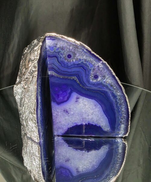 Purple Agate Silver Edge Microcrystalline Quartz Premium Bookends 2 Ornament Handpicked Size 1.614kg H13xW18xD5cm - Image 14