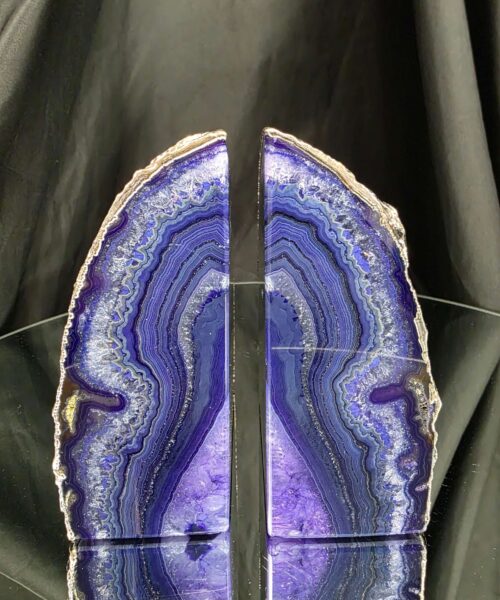Purple Agate Silver Edge Microcrystalline Quartz Premium Bookends 2 Ornament Handpicked Size 1.614kg H13xW18xD5cm - Image 16