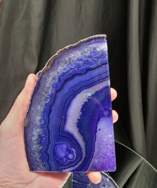 Purple Agate Silver Edge Microcrystalline Quartz Premium Bookends 2 Ornament Handpicked Size 1.614kg H13xW18xD5cm - Image 8