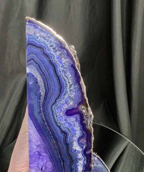 Purple Agate Silver Edge Microcrystalline Quartz Premium Bookends 2 Ornament Handpicked Size 1.614kg H13xW18xD5cm - Image 9