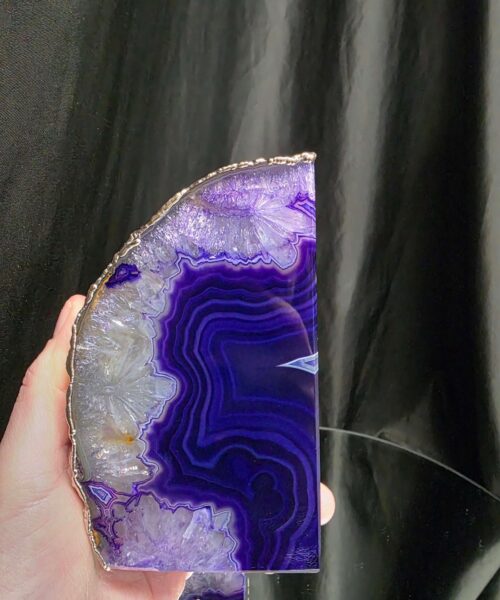 Purple Agate Silver Edge Microcrystalline Quartz Premium Bookends 3 Ornament Handpicked Size 2.302kg H13xW17xD7cm - Image 11