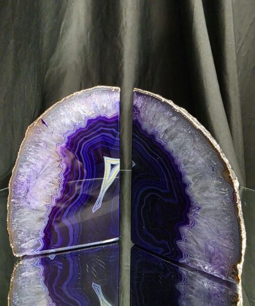 Purple Agate Silver Edge Microcrystalline Quartz Premium Bookends 3 Ornament Handpicked Size 2.302kg H13xW17xD7cm - Image 12