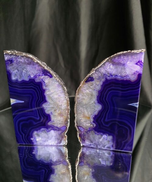 Purple Agate Silver Edge Microcrystalline Quartz Premium Bookends 3 Ornament Handpicked Size 2.302kg H13xW17xD7cm - Image 13