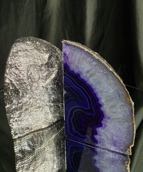 Purple Agate Silver Edge Microcrystalline Quartz Premium Bookends 3 Ornament Handpicked Size 2.302kg H13xW17xD7cm - Image 14