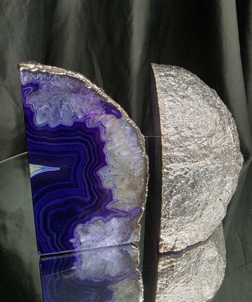 Purple Agate Silver Edge Microcrystalline Quartz Premium Bookends 3 Ornament Handpicked Size 2.302kg H13xW17xD7cm - Image 15
