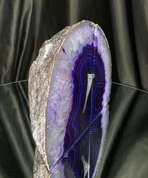 Purple Agate Silver Edge Microcrystalline Quartz Premium Bookends 3 Ornament Handpicked Size 2.302kg H13xW17xD7cm - Image 3