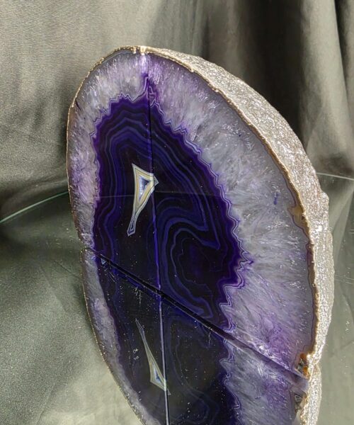 Purple Agate Silver Edge Microcrystalline Quartz Premium Bookends 3 Ornament Handpicked Size 2.302kg H13xW17xD7cm - Image 4