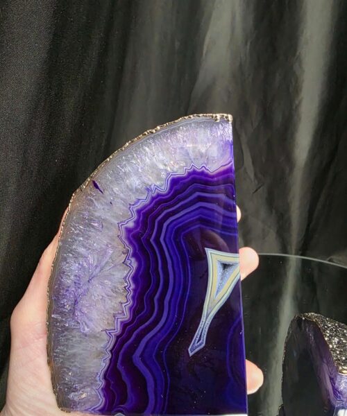 Purple Agate Silver Edge Microcrystalline Quartz Premium Bookends 3 Ornament Handpicked Size 2.302kg H13xW17xD7cm - Image 8