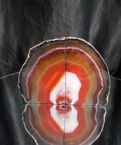 Red Agate 24ct Gold Edge Microcrystalline Quartz Premium Bookends 3 Ornament Handpicked Size 2.069kg H12xW16xD8cm