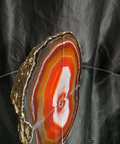Red Agate 24ct Gold Edge Microcrystalline Quartz Premium Bookends 3 Ornament Handpicked Size 2.069kg H12xW16xD8cm - Image 3