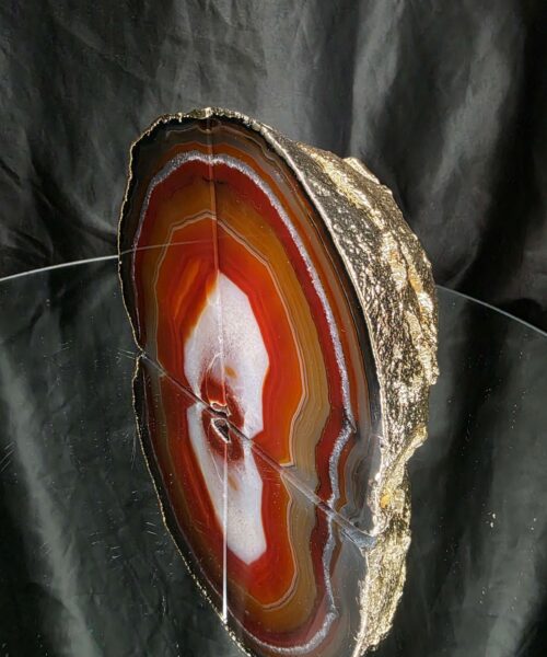 Red Agate 24ct Gold Edge Microcrystalline Quartz Premium Bookends 3 Ornament Handpicked Size 2.069kg H12xW16xD8cm - Image 4