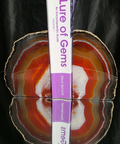 Red Agate 24ct Gold Edge Microcrystalline Quartz Premium Bookends 3 Ornament Handpicked Size 2.069kg H12xW16xD8cm - Image 5