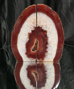 Red Natural Edge Microcrystalline Quartz Premium Bookends 1 Ornament Handpicked Size 2.585kg H16xW15xD7cm