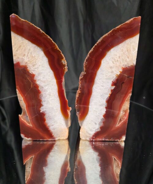 Red Natural Edge Microcrystalline Quartz Premium Bookends 1 Ornament Handpicked Size 2.585kg H16xW15xD7cm - Image 12