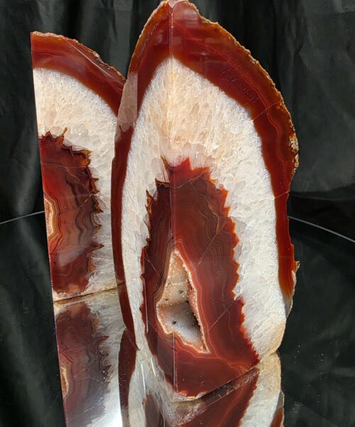 Red Natural Edge Microcrystalline Quartz Premium Bookends 1 Ornament Handpicked Size 2.585kg H16xW15xD7cm - Image 14