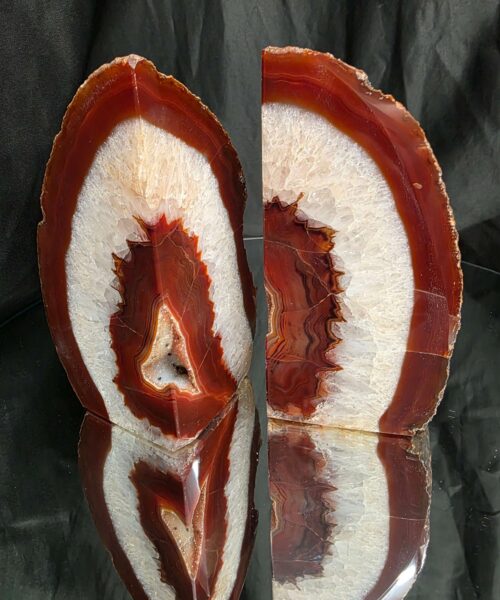 Red Natural Edge Microcrystalline Quartz Premium Bookends 1 Ornament Handpicked Size 2.585kg H16xW15xD7cm - Image 15
