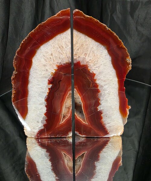 Red Natural Edge Microcrystalline Quartz Premium Bookends 1 Ornament Handpicked Size 2.585kg H16xW15xD7cm - Image 16