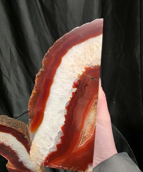 Red Natural Edge Microcrystalline Quartz Premium Bookends 1 Ornament Handpicked Size 2.585kg H16xW15xD7cm - Image 6