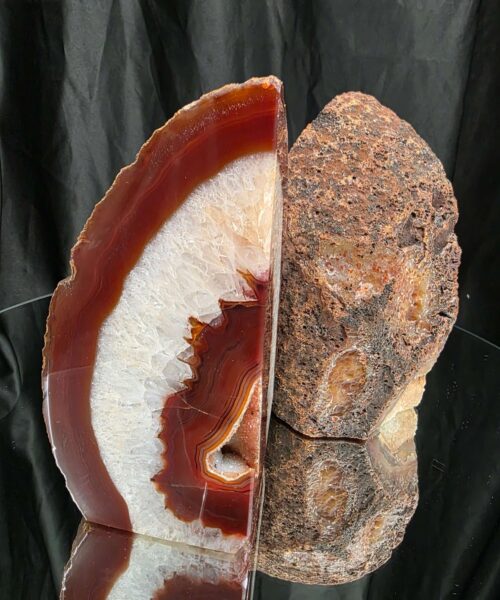 Red Natural Edge Microcrystalline Quartz Premium Bookends 1 Ornament Handpicked Size 2.585kg H16xW15xD7cm - Image 10
